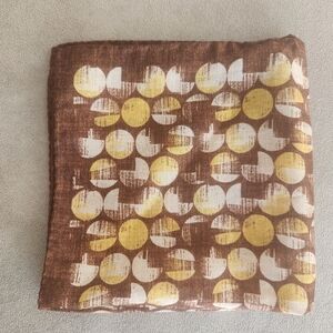 Murano pocket square brown cream silk cotton geometric pochette foulard new $30